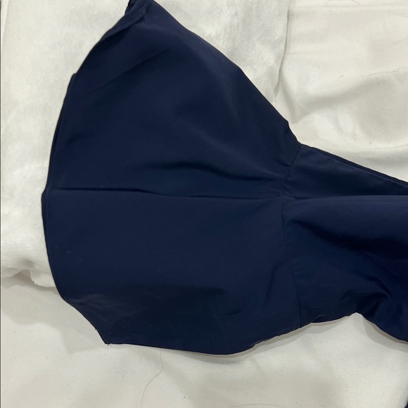 Navy Ruffle Front Blouse - Picture 4 of 5